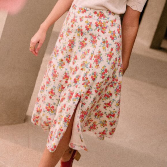 Sezane Tabata Skirt-Secret Garden Print- Size 38 - Picture 1 of 6